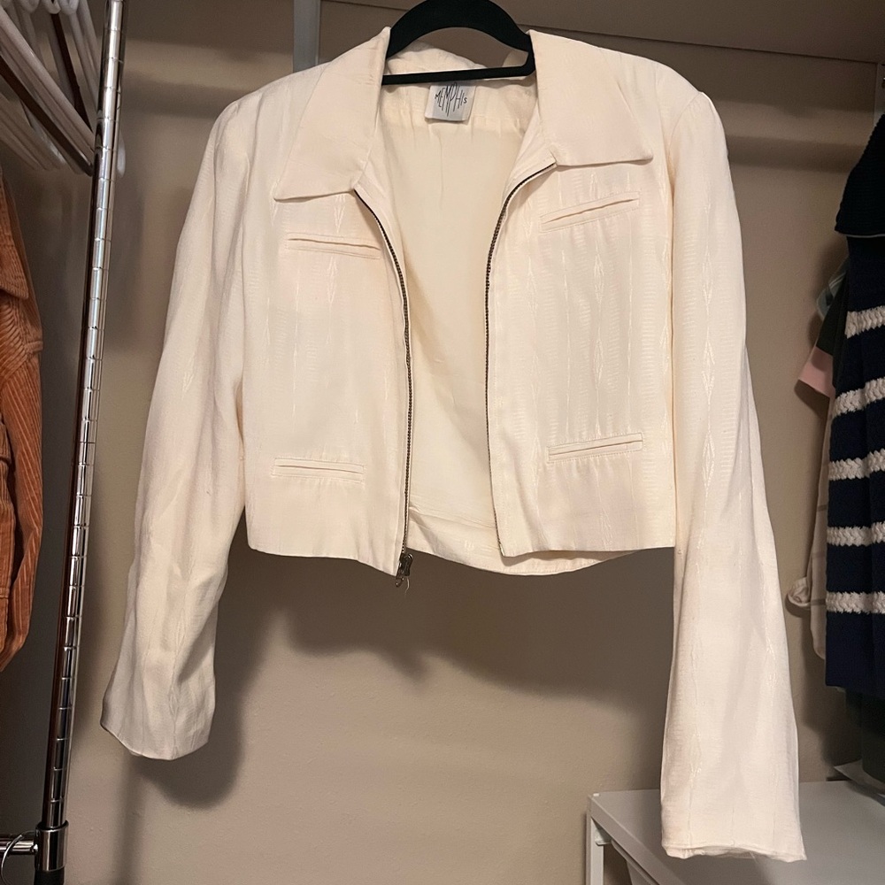 Memphis Vintage Cream Women's Cropped Jacket